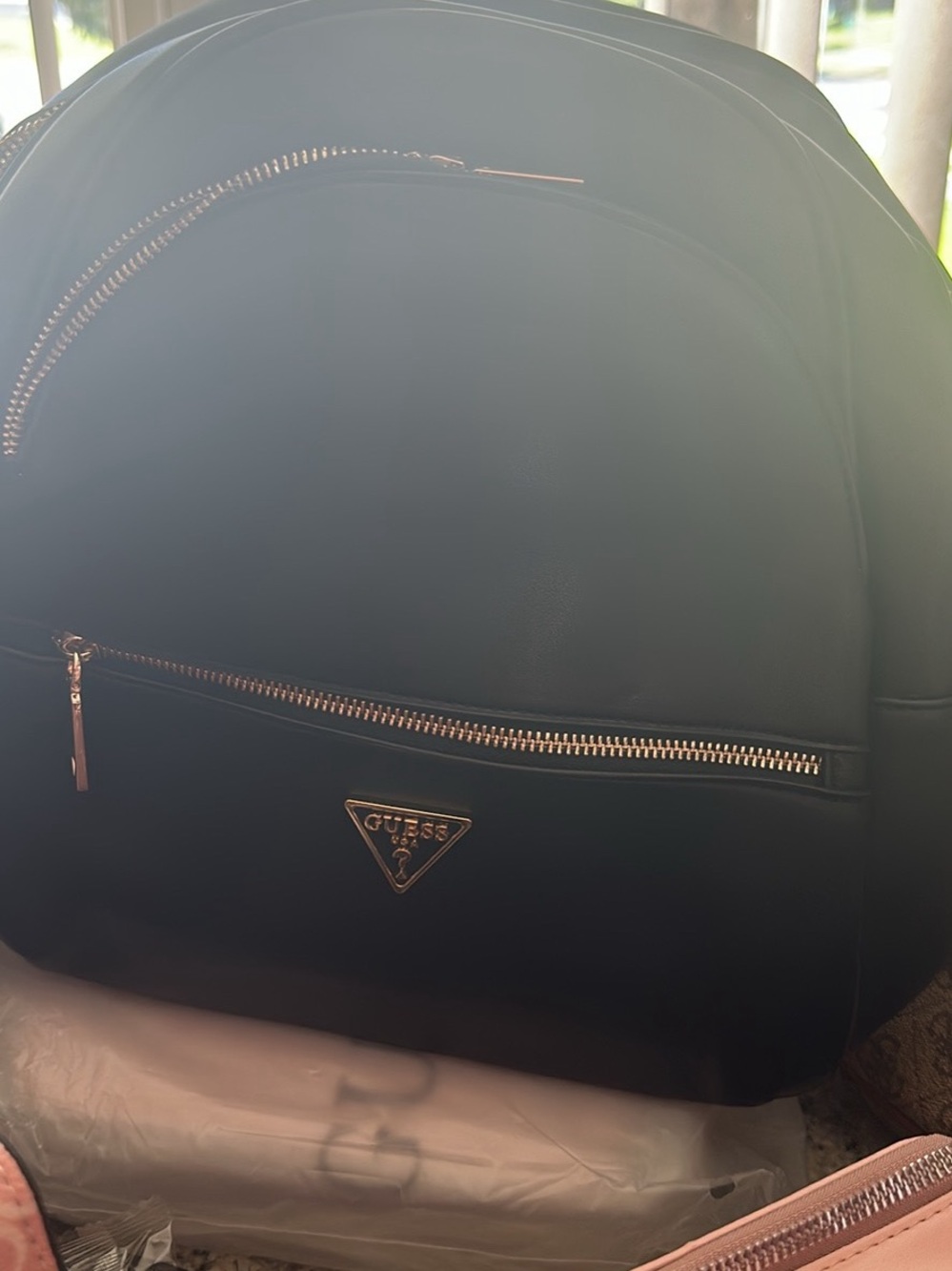 Guess Black Backpack with Gold Hardware